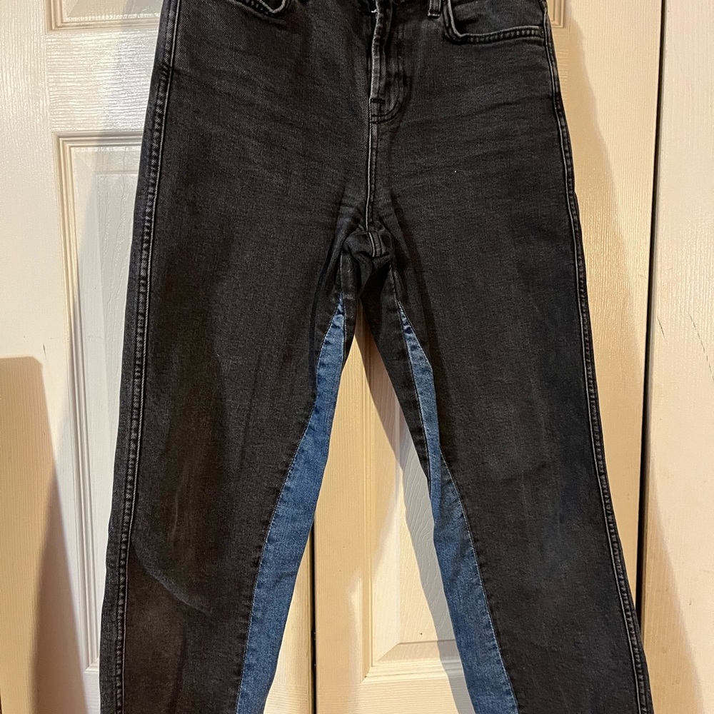 7 For All Mankind Women’s Jeans Blue/Black Two Tone High Waist Size 25 - Picture 7 of 10